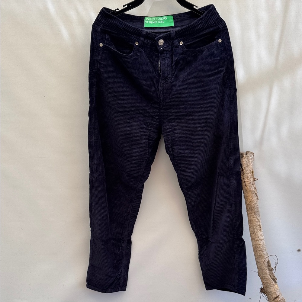 United Colors Of Benetton Dark Blue Corduroy Trousers